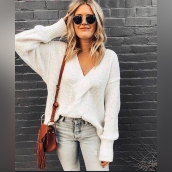 Free People Sweaters - Free People Coco Sweater White size S